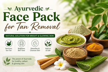Ayurvedic face pack for tan removal made with natural ingredients like turmeric, neem, aloe vera, and sandalwood for glowing skin