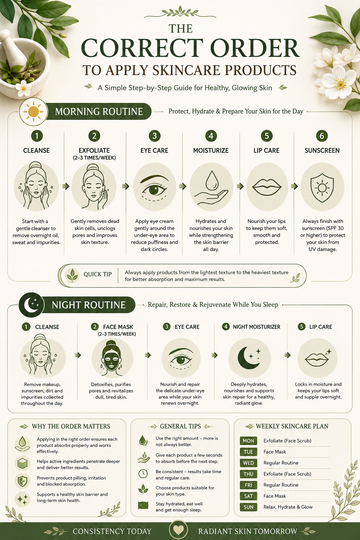 The Correct Order to Apply Skincare Products – Morning and Night Skincare Routine Step-by-Step