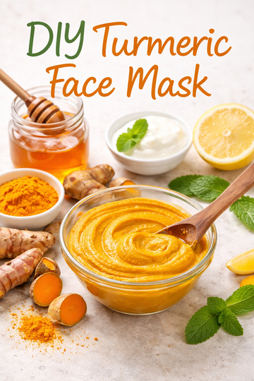 DIY turmeric face mask for glowing skin with honey and yogurt