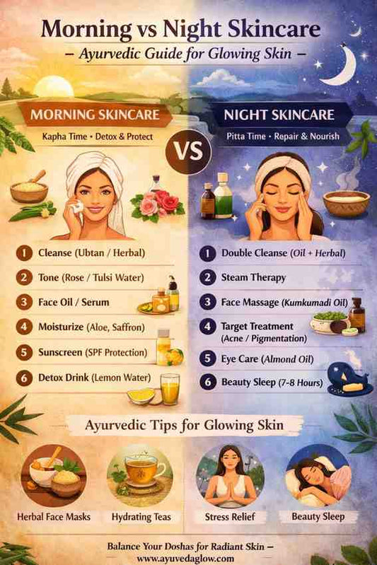 Morning vs Night Skincare Routine: Ayurvedic Guide for Glowing Skin ...