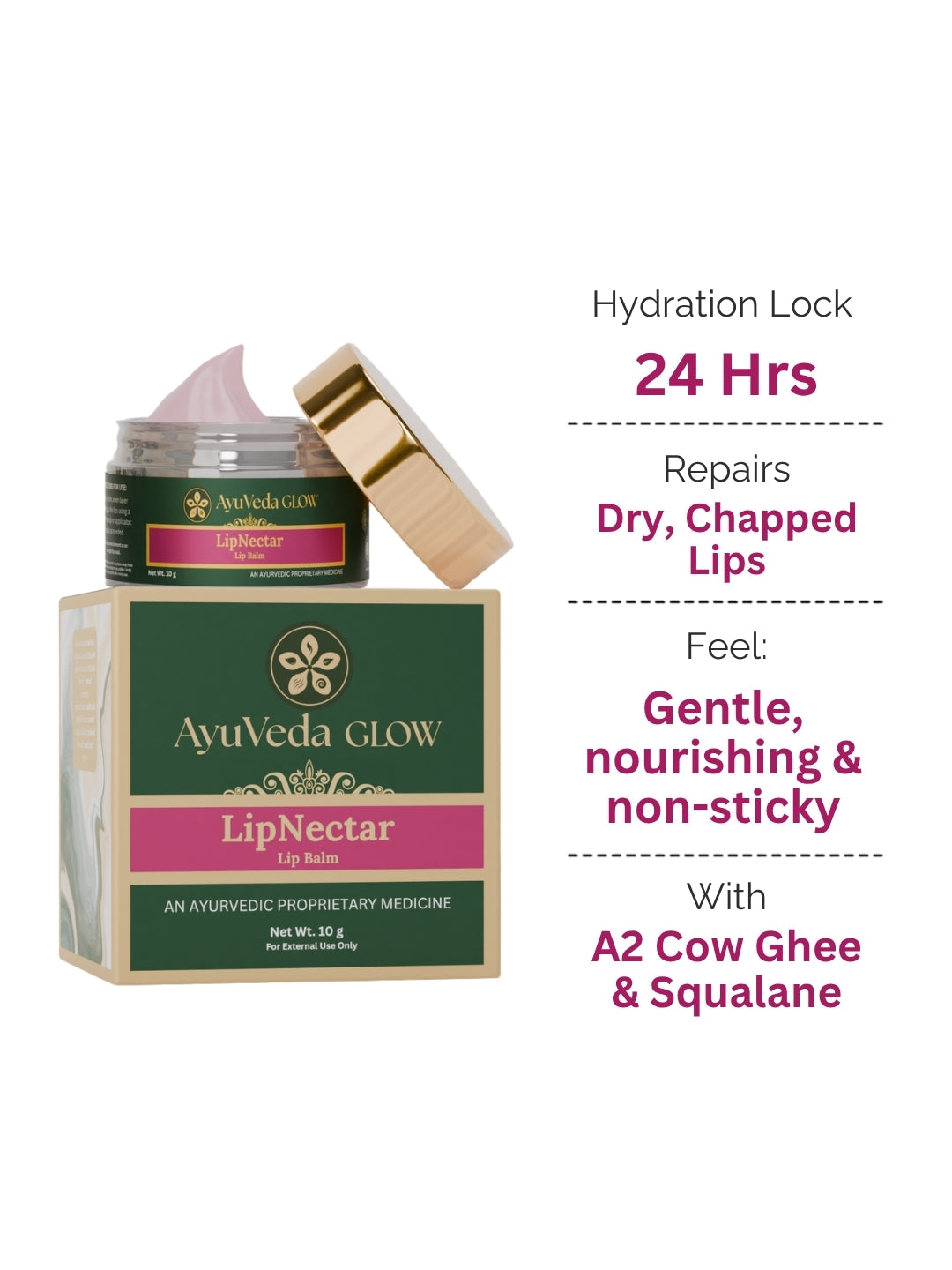 LipNectar: Ayurvedic Lip Balm -10g – AyuVeda Glow lip balm