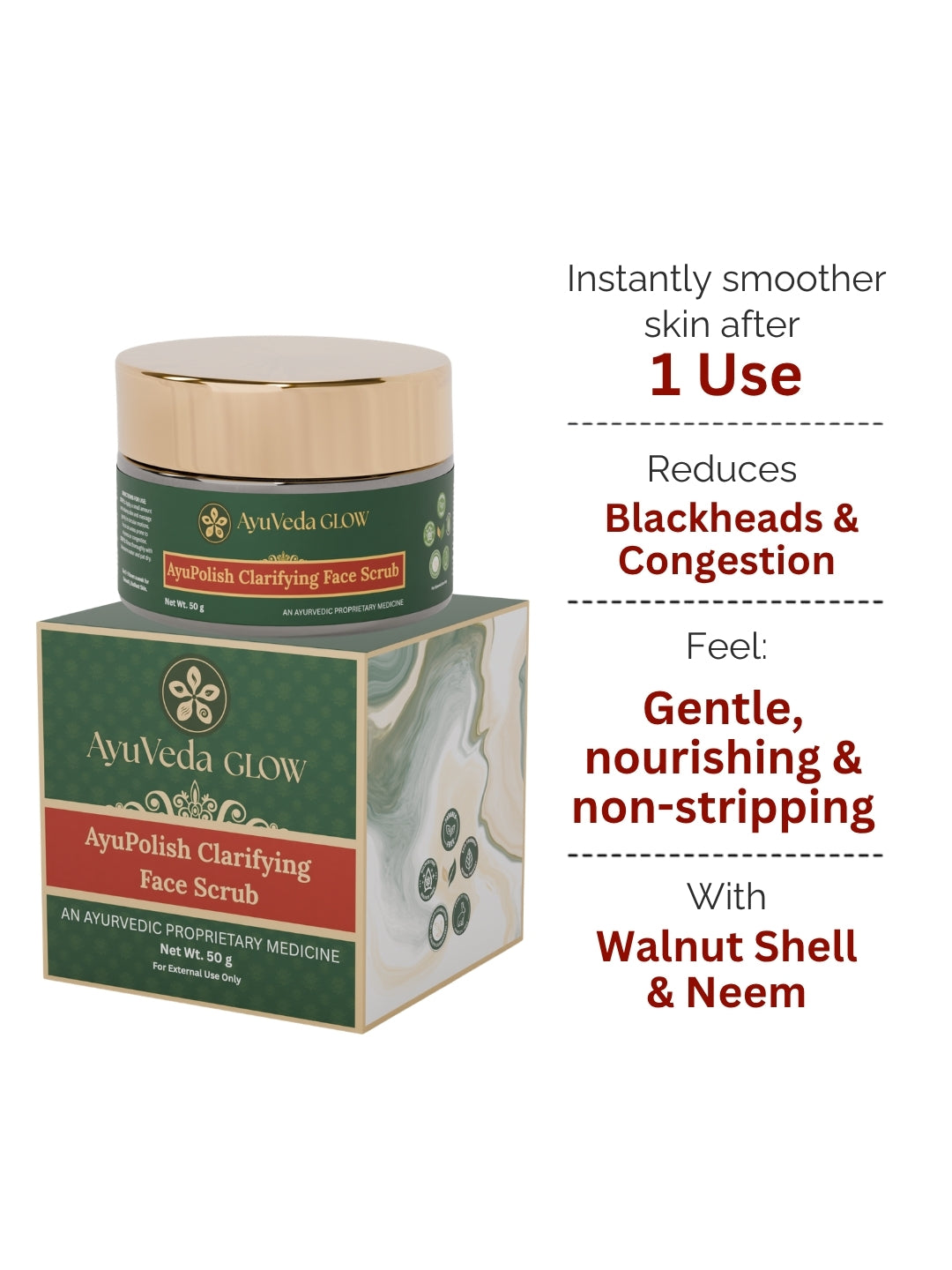 AyuPolish: Ayurvedic Clarifying Face Scrub -10g