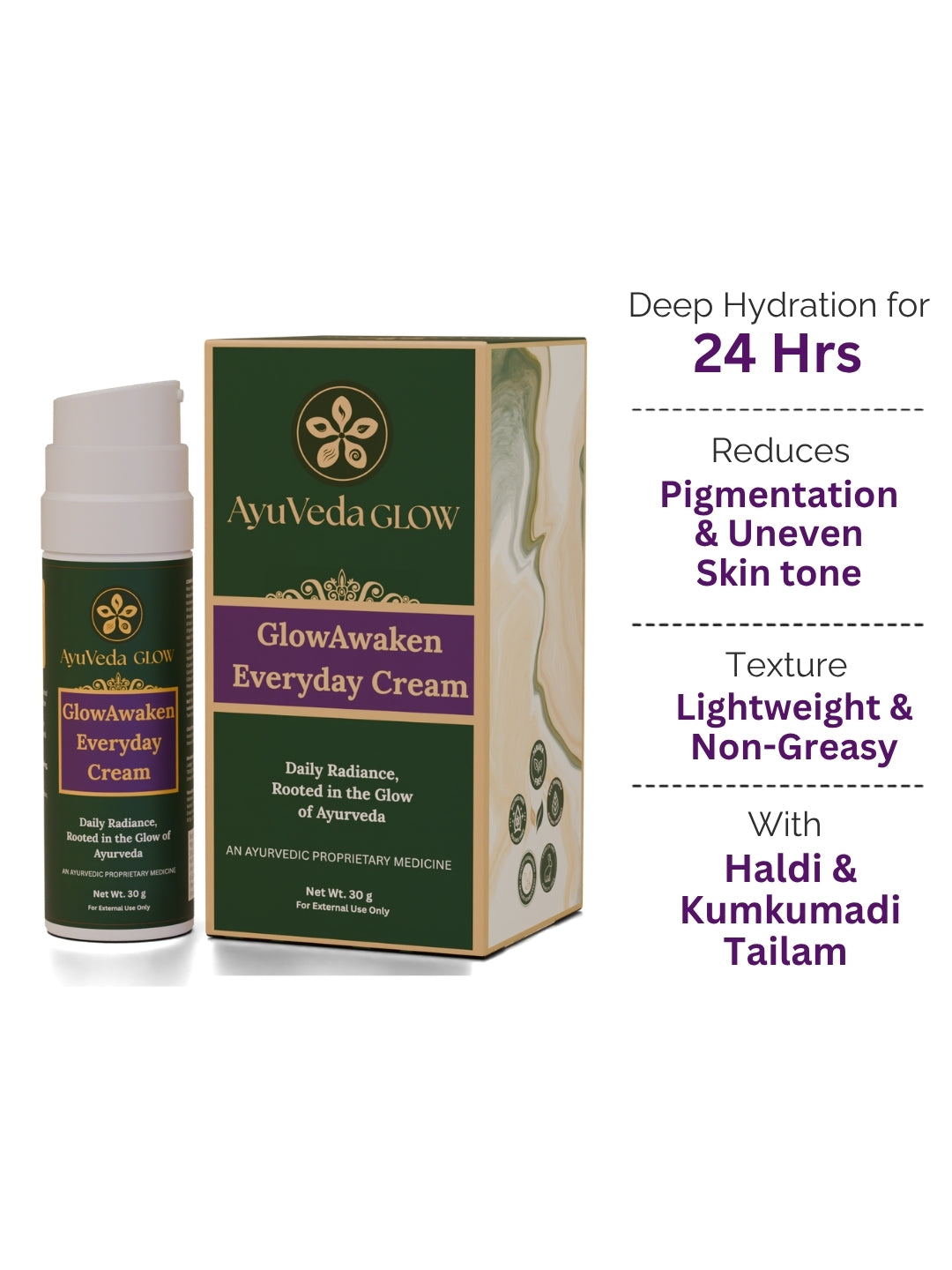 GlowAwaken: Ayurvedic Everyday Face Cream -15g – AyuVeda Glow face cream
