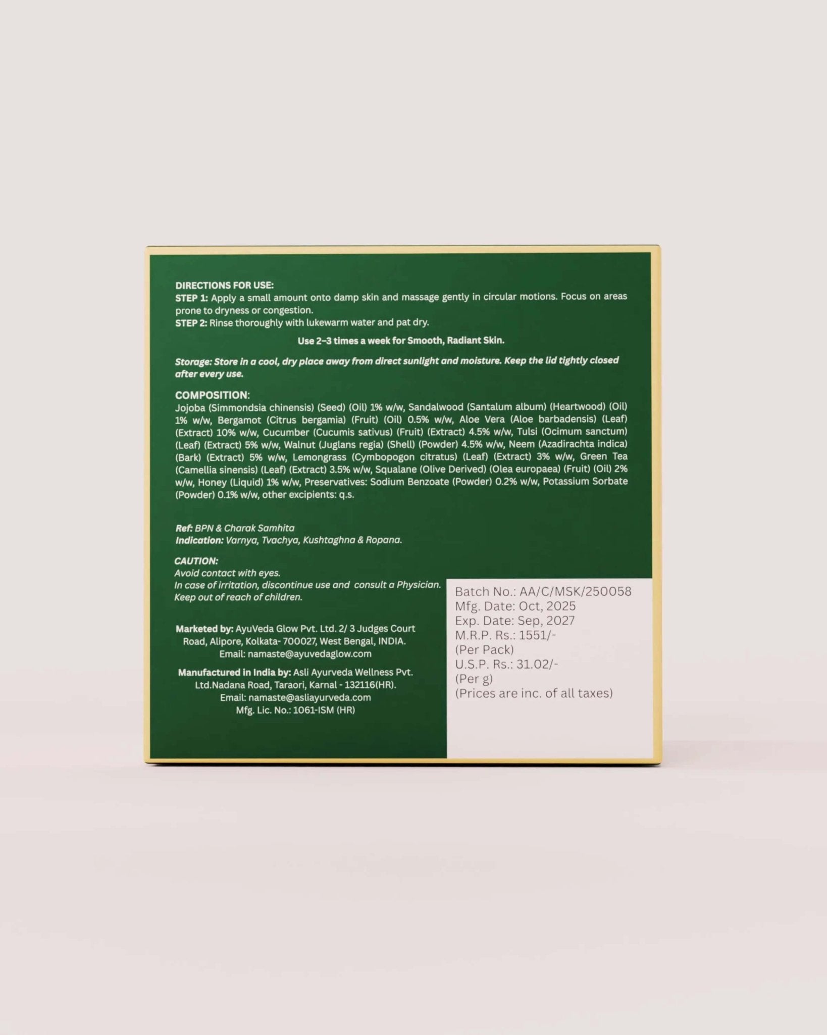AyuPolish Clarifying Face Scrub - AyuVeda Glow