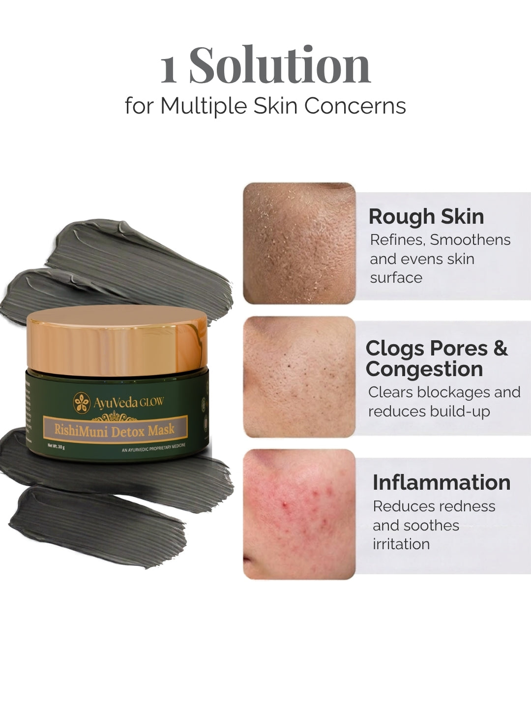 RishiMuni: Ayurvedic Detox Face Mask -30g – AyuVeda Glow face mask