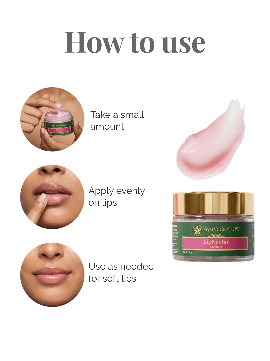 LipNectar: Ayurvedic Lip Balm -10g – lip balm by AyuVeda Glow, image 4