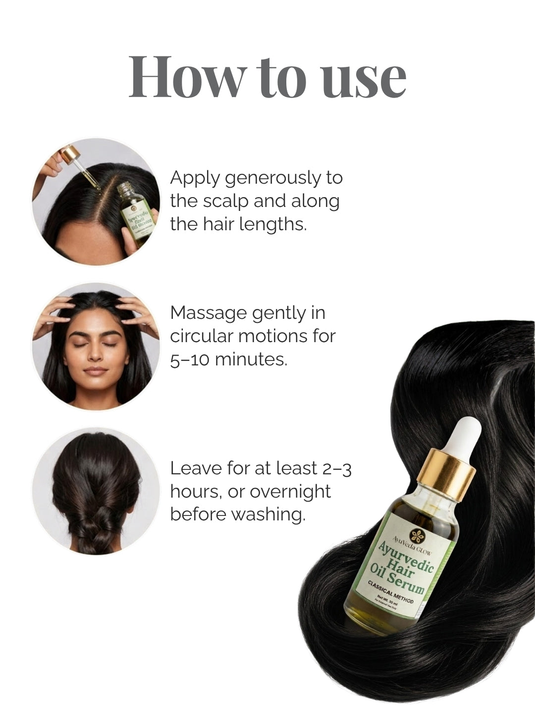 Classical Ayurvedic Hair Oil Serum -10ml – hair oil serum by AyuVeda Glow, image 4