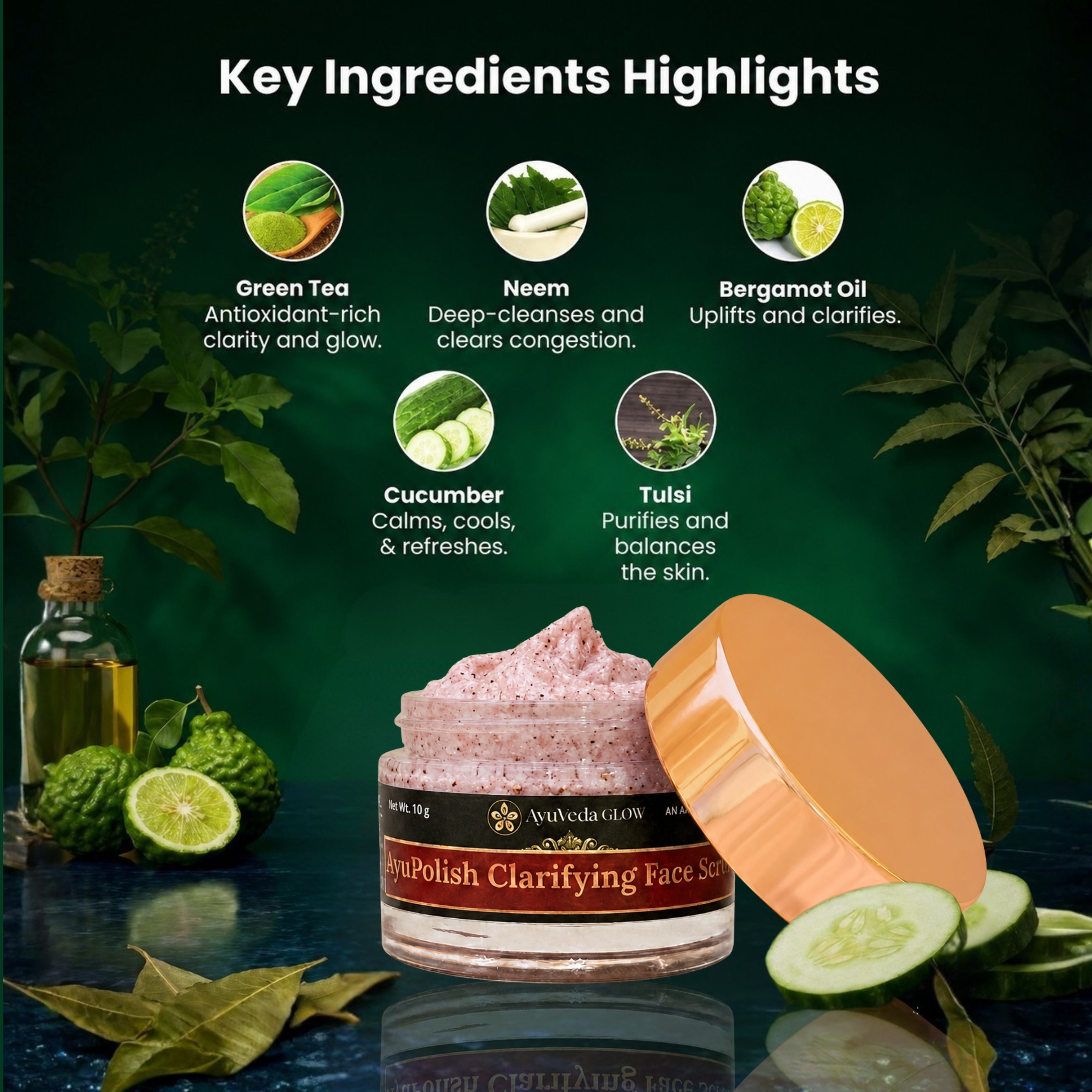 AyuPolish: Ayurvedic Clarifying Face Scrub -10g