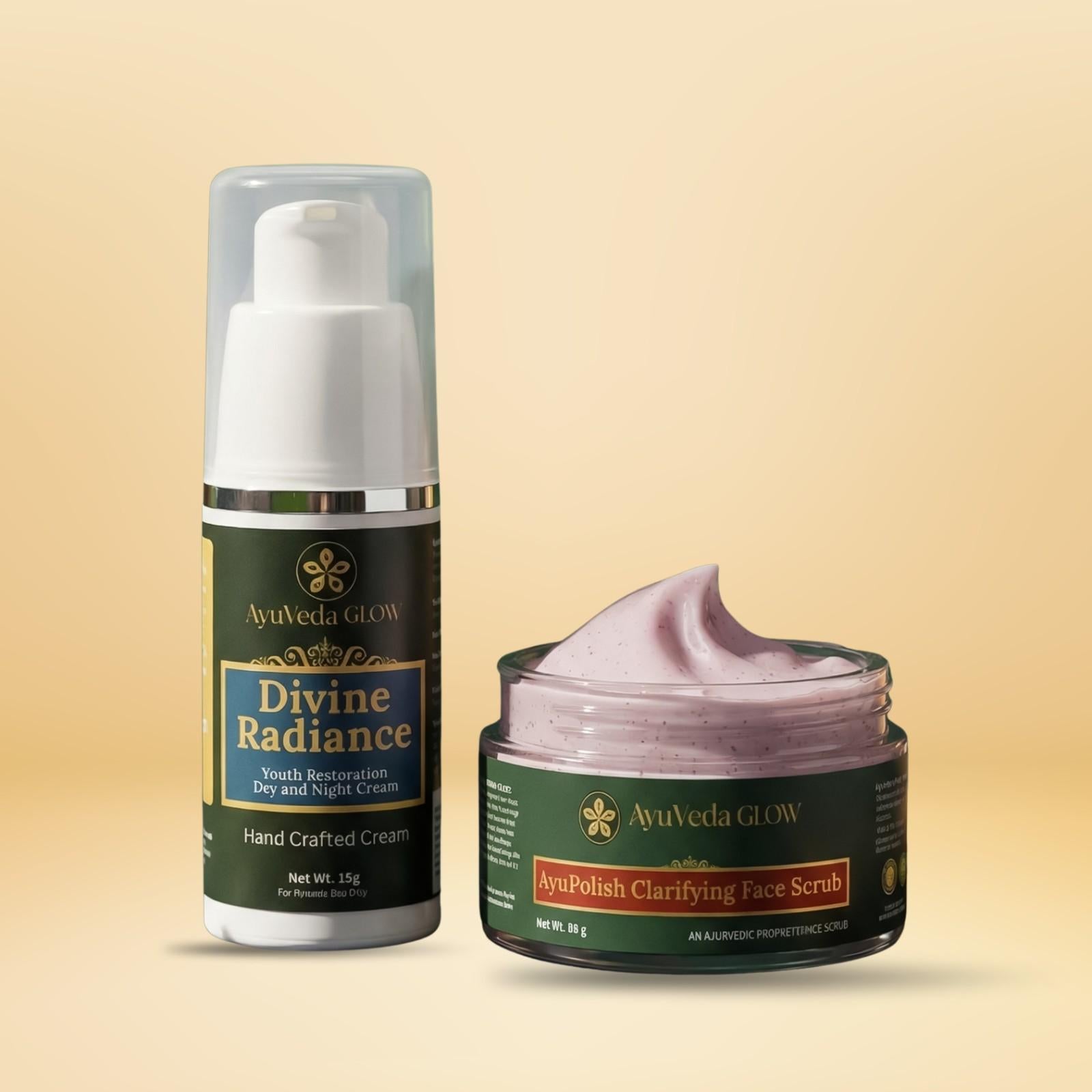 Youth restoration Ayurvedic skincare combo with herbal ingredients
