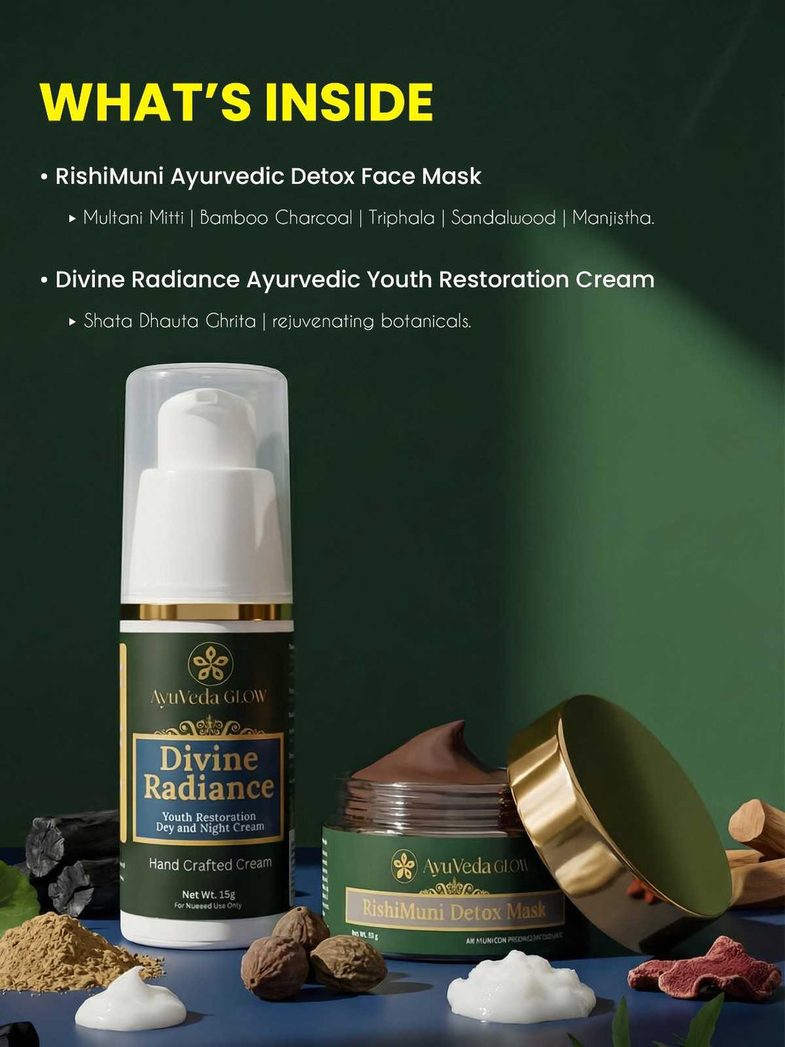Natural Ayurvedic beauty combo for daily facial care routine