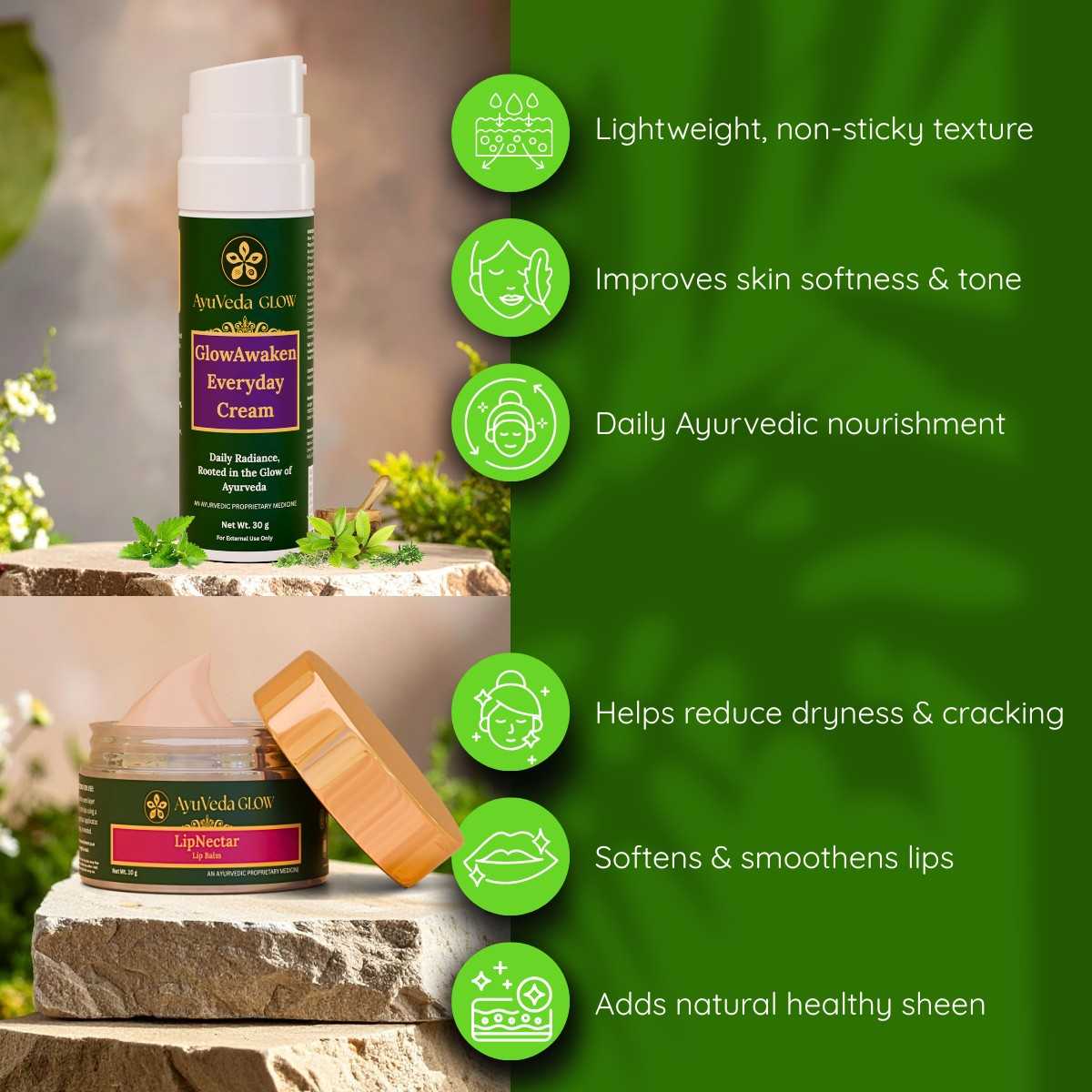 Herbal skincare combo for daily hydration and natural skin radiance