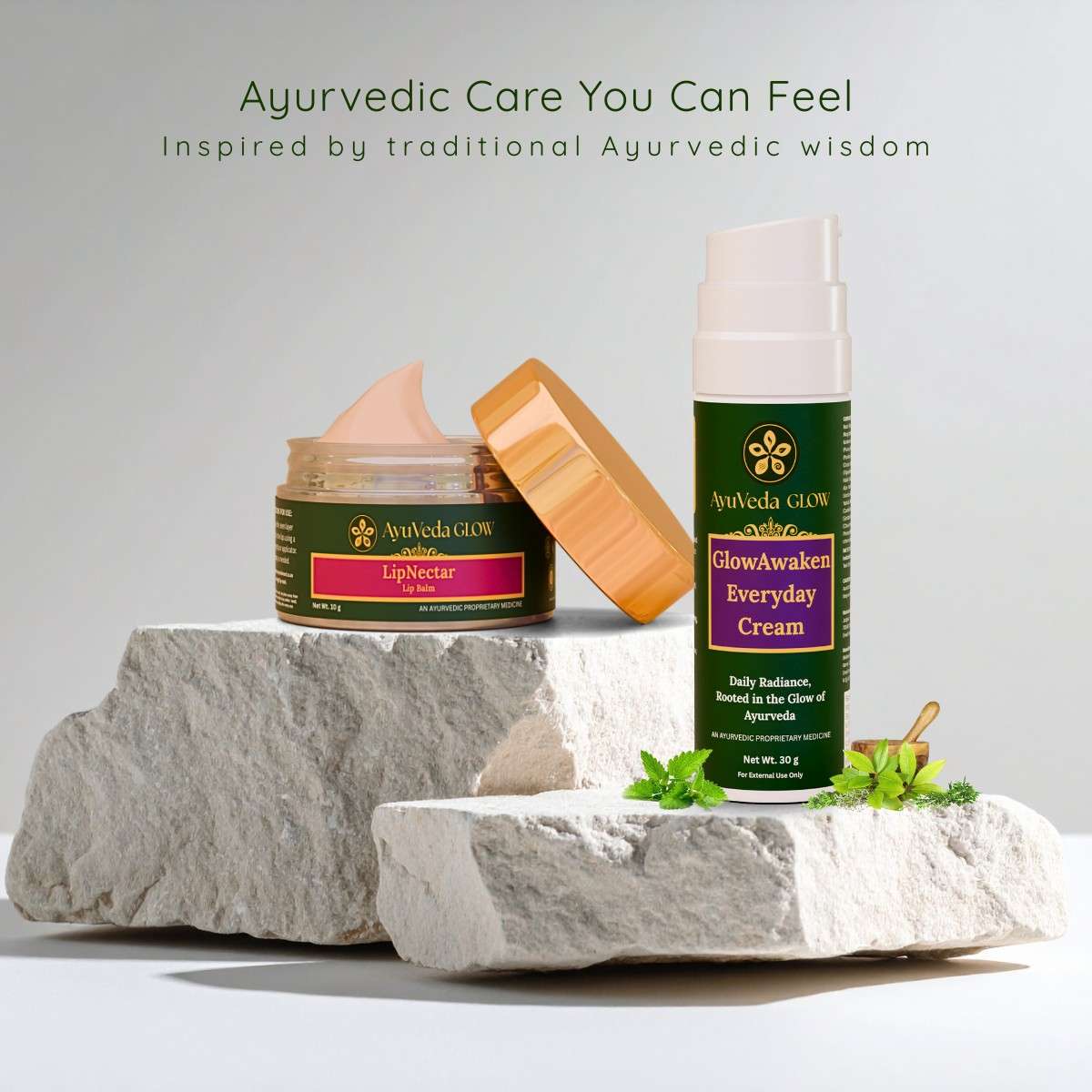 Ayurvedic facial and lip care combo for healthy nourished skin