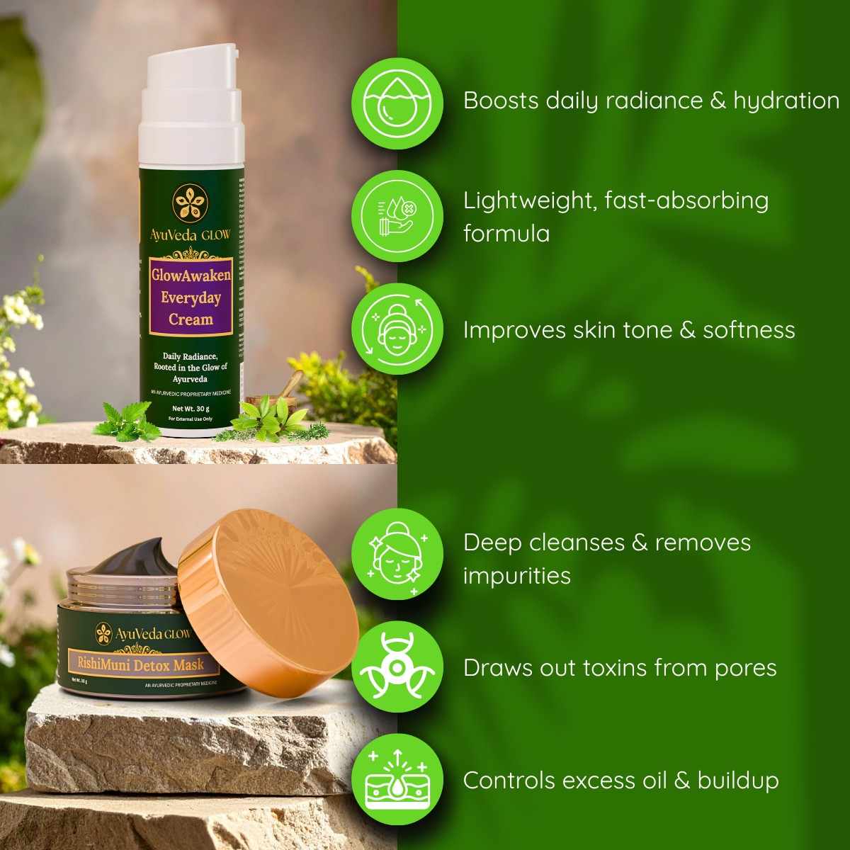 Herbal skincare combo for deep cleansing and skin nourishment