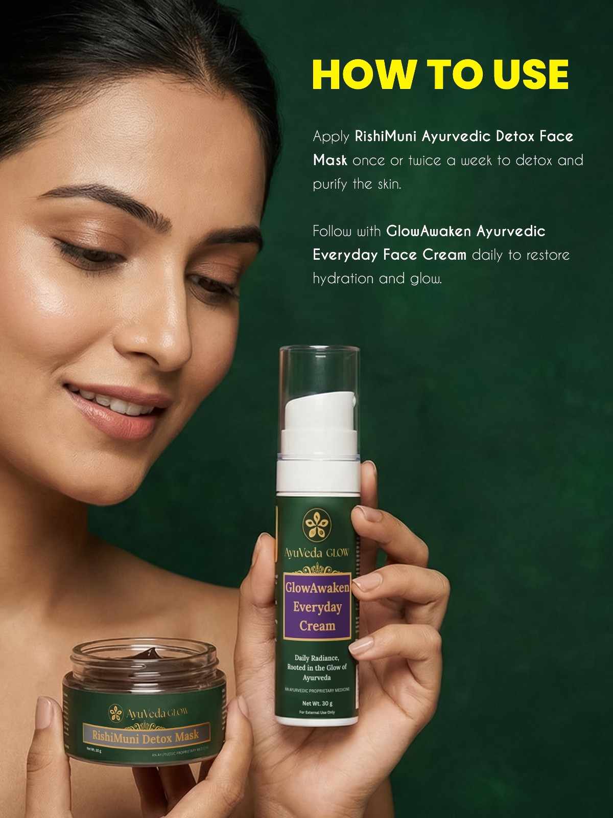 Ayurvedic detox face mask and hydrating face cream combo