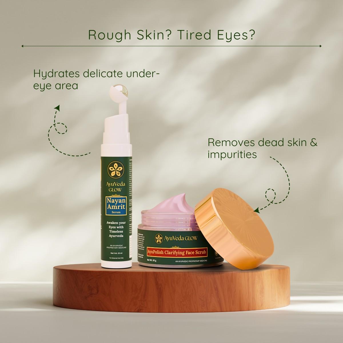 Natural Ayurvedic beauty combo for smooth skin and bright under eyes