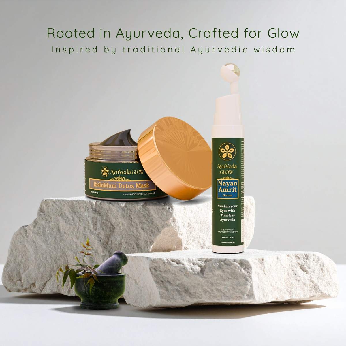 RishiMuni Ayurvedic face mask with NayanAmrit eye serum beauty combo