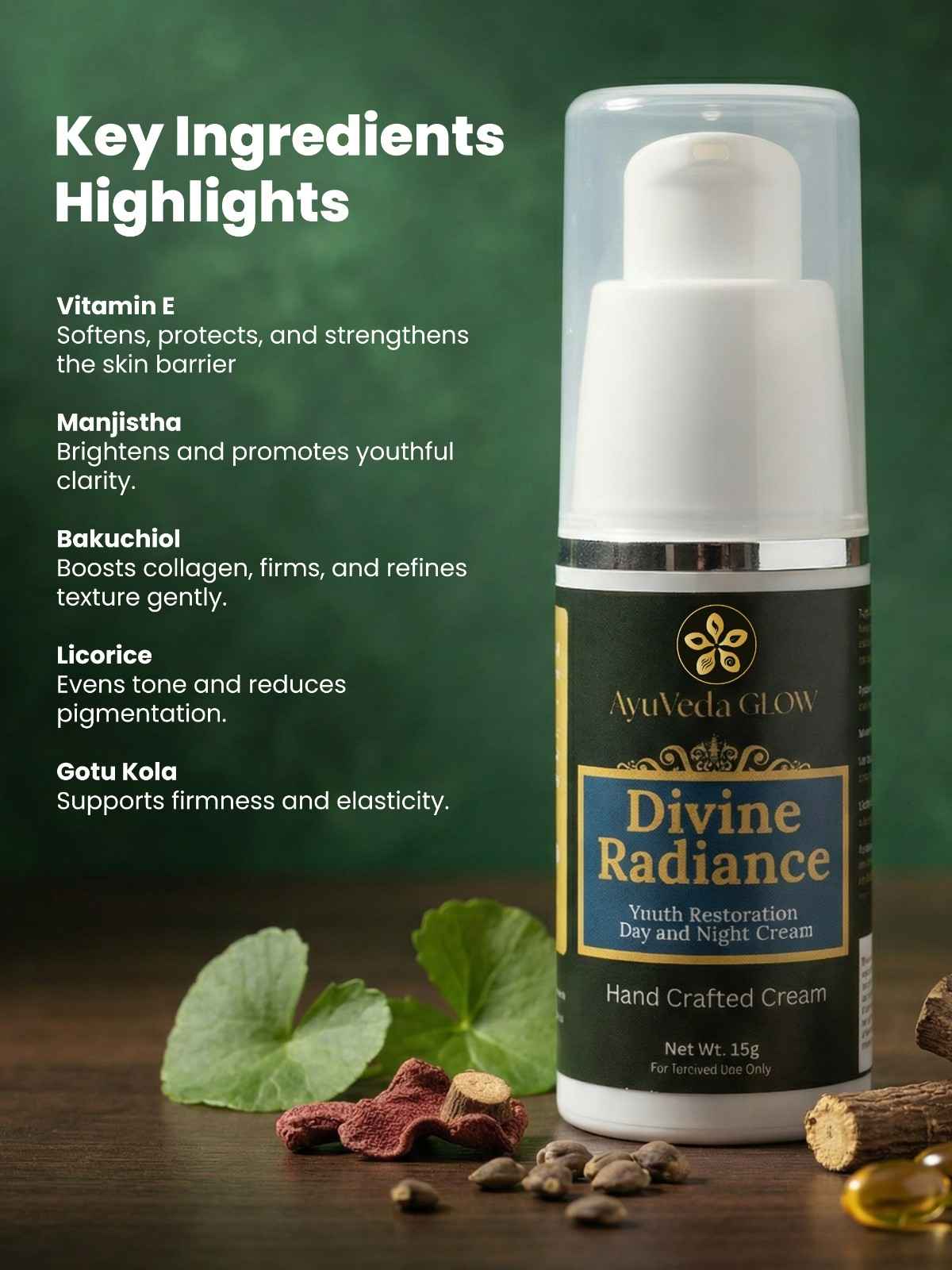Divine Radiance Ayurvedic youth restoration cream for glowing youthful skin