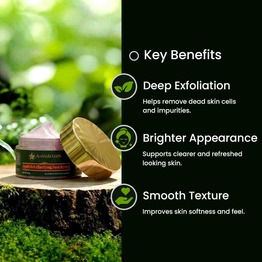 AyuPolish Clarifying Face Scrub - AyuVeda Glow