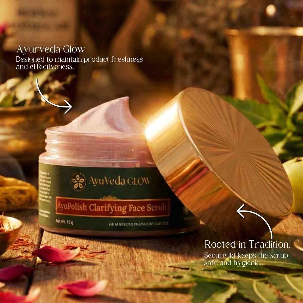 Ayurvedic clarifying face scrub for deep cleansing and skin brightening