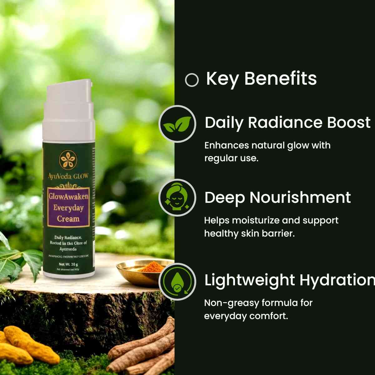 Herbal moisturizing face cream for soft smooth and radiant skin