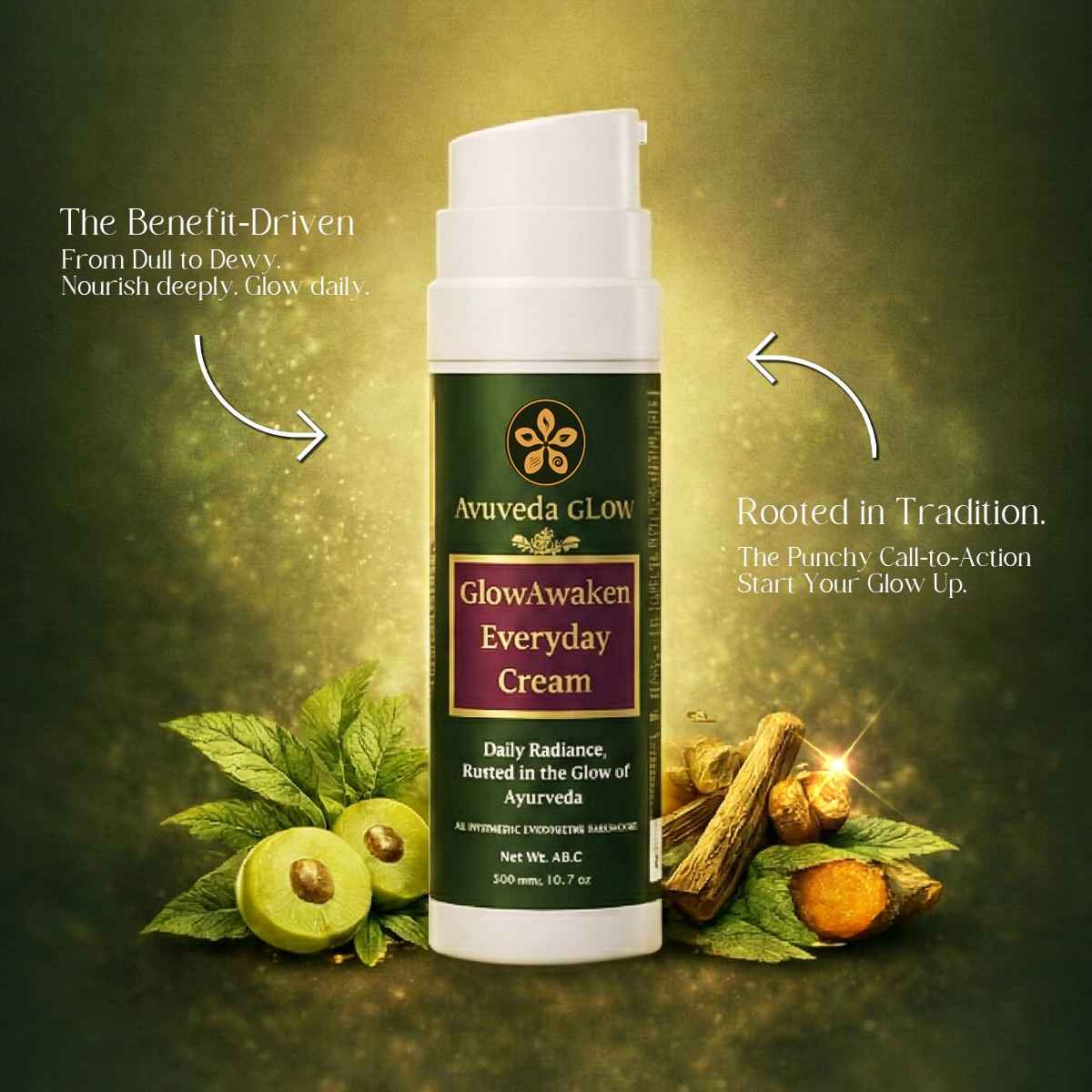 Natural face cream for glowing youthful and refreshed skin appearance
