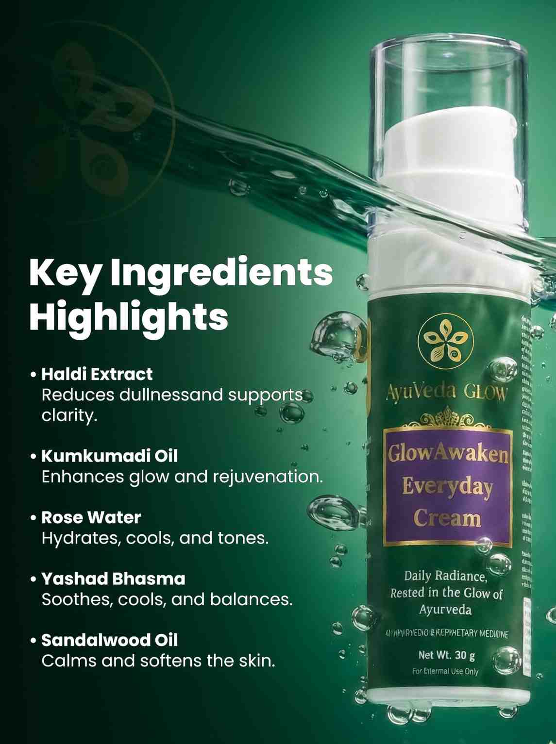 Ayurvedic everyday face cream for natural skin brightening and nourishment