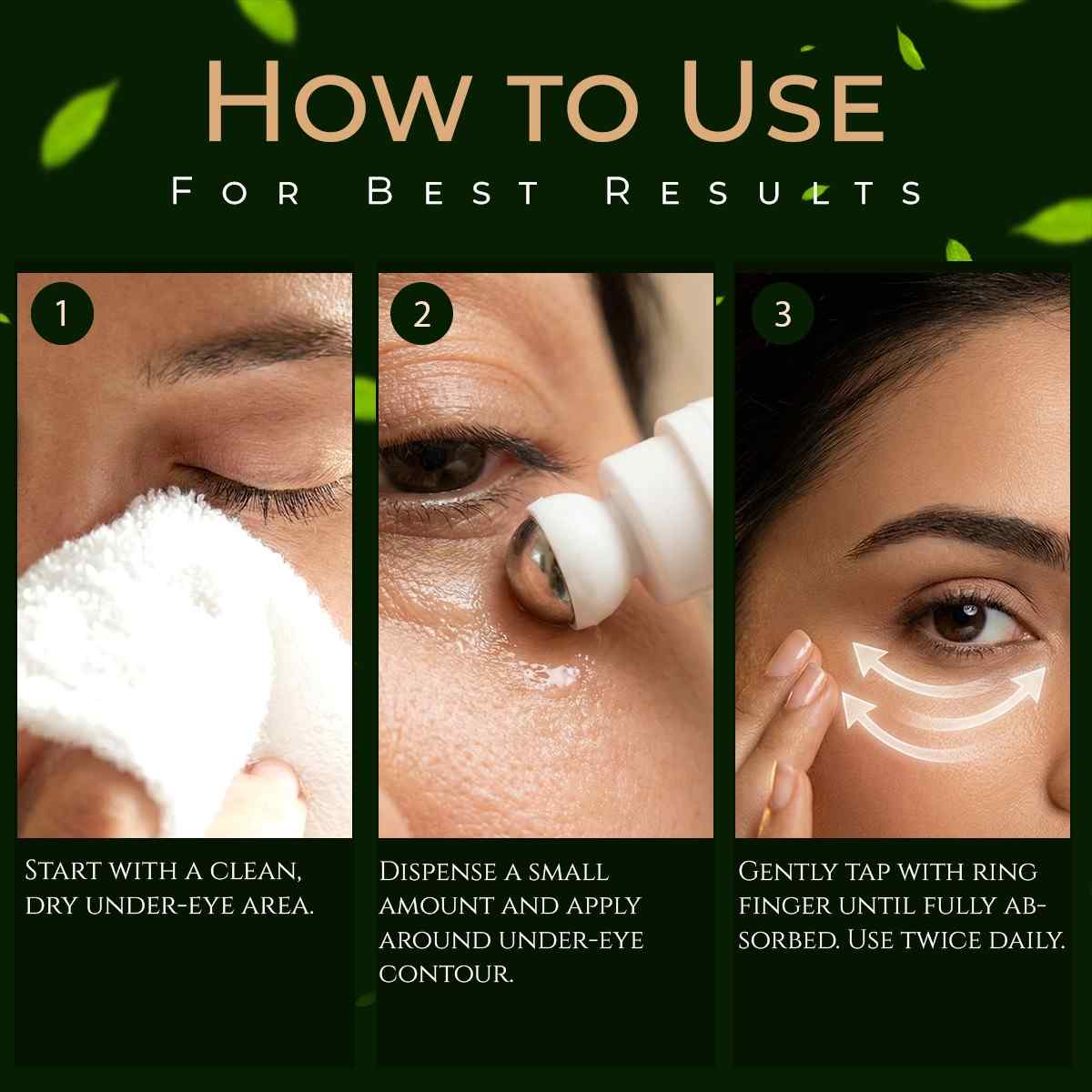 Ayurvedic under eye treatment for hydration and skin rejuvenation