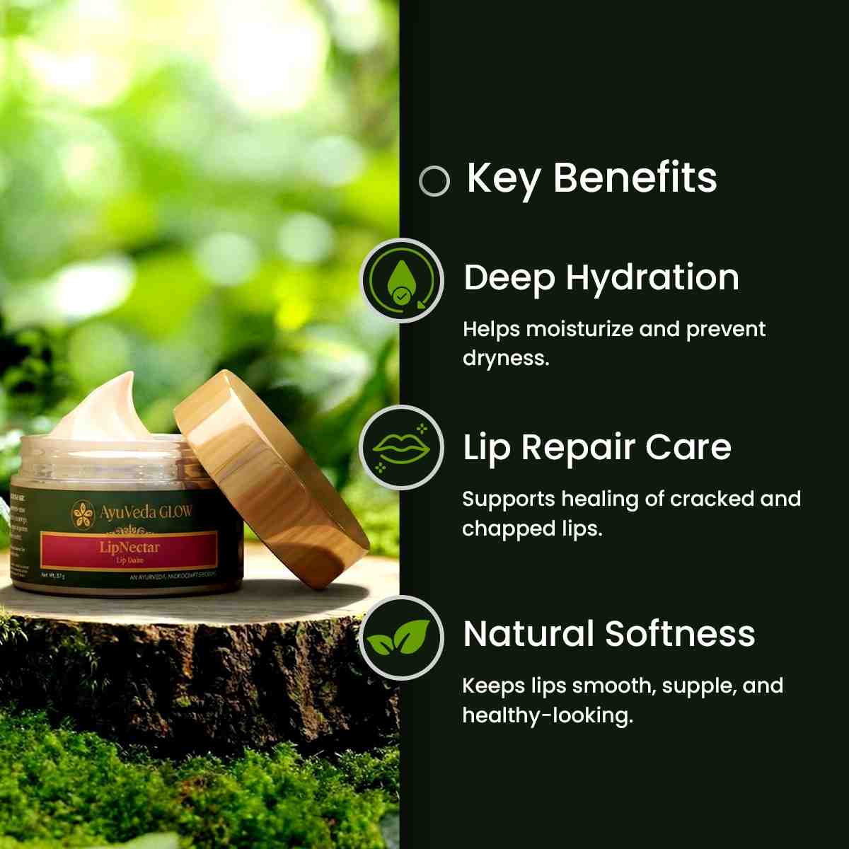 LipNectare natural lip care for healthy pink and moisturized lips