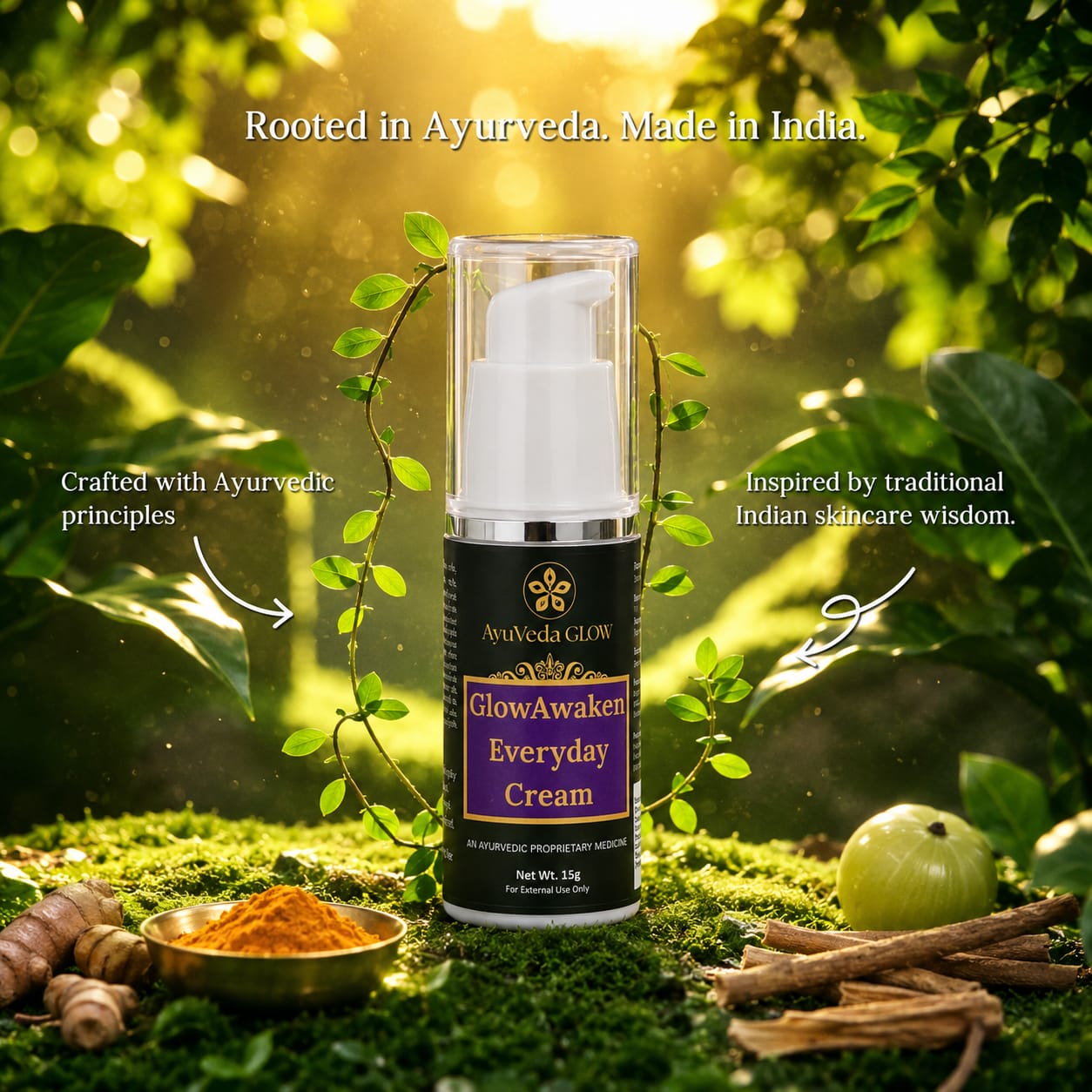 GlowAwaken: Ayurvedic Everyday Face Cream (15g)