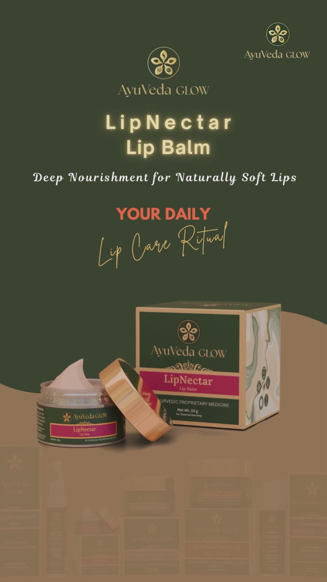 Natural herbal lip care Lip Nectar by AyuVeda Glow for smooth lips
